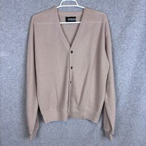 Vintage Pine State Beige Cardigan Sweater Men Grandpa Size Medium USA
